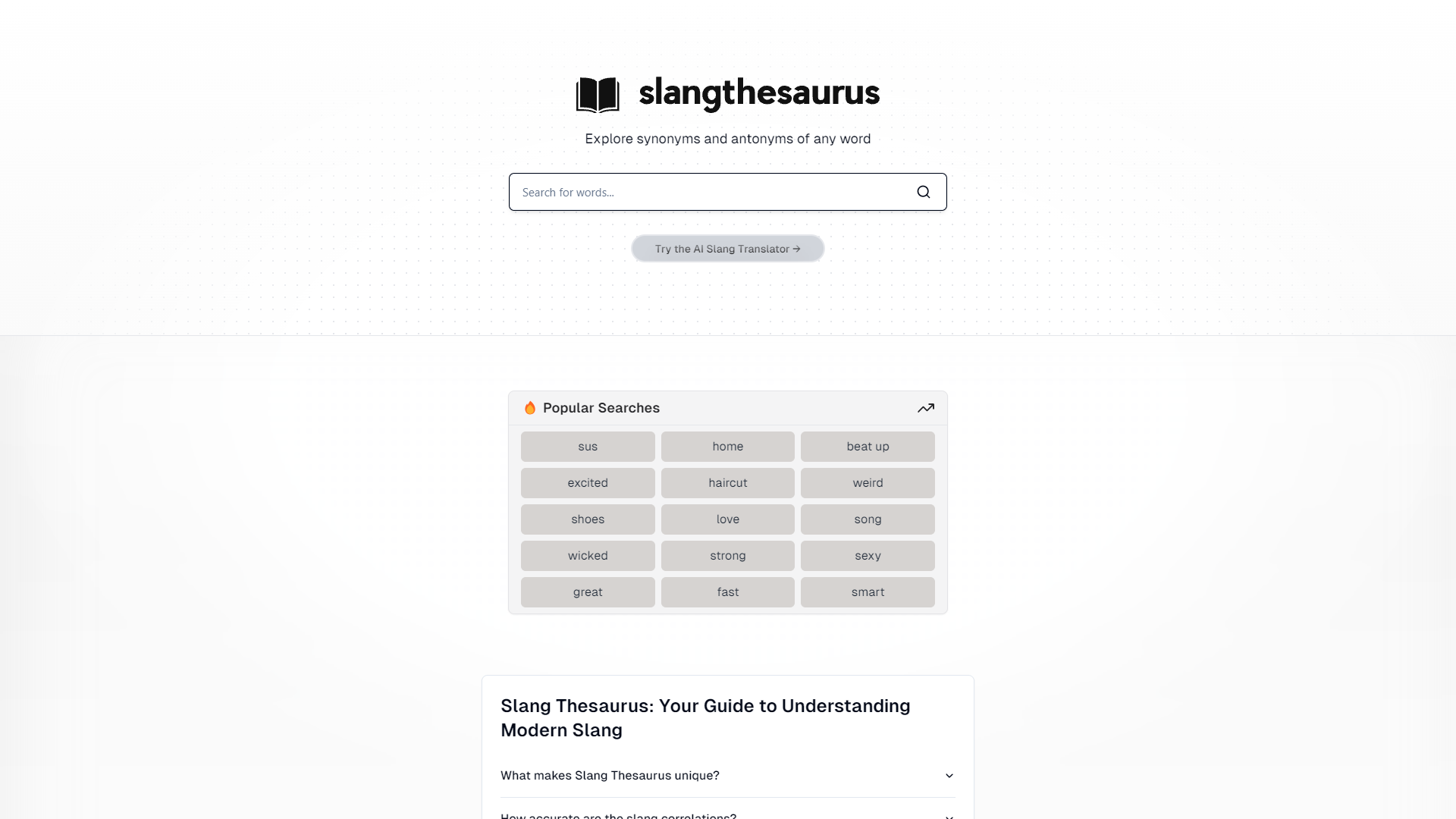 SlangThesaurus screenshot