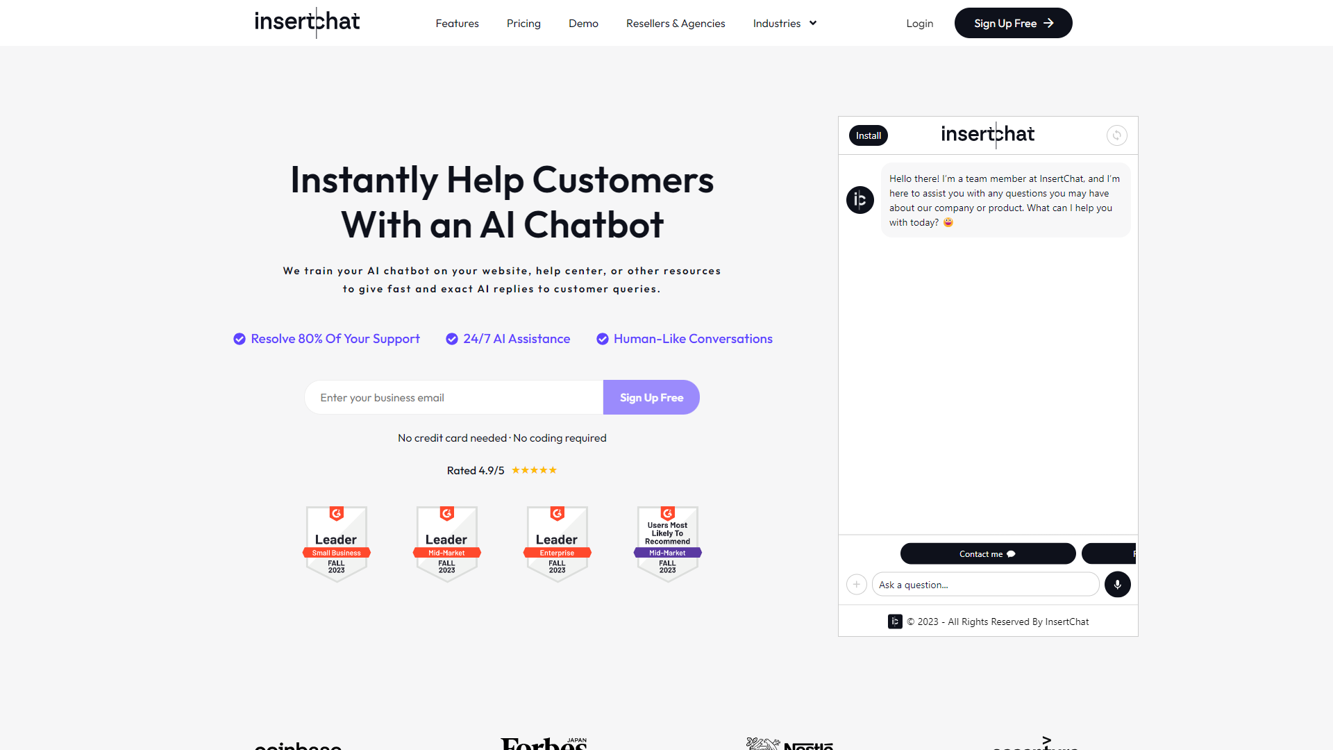InsertChat screenshot