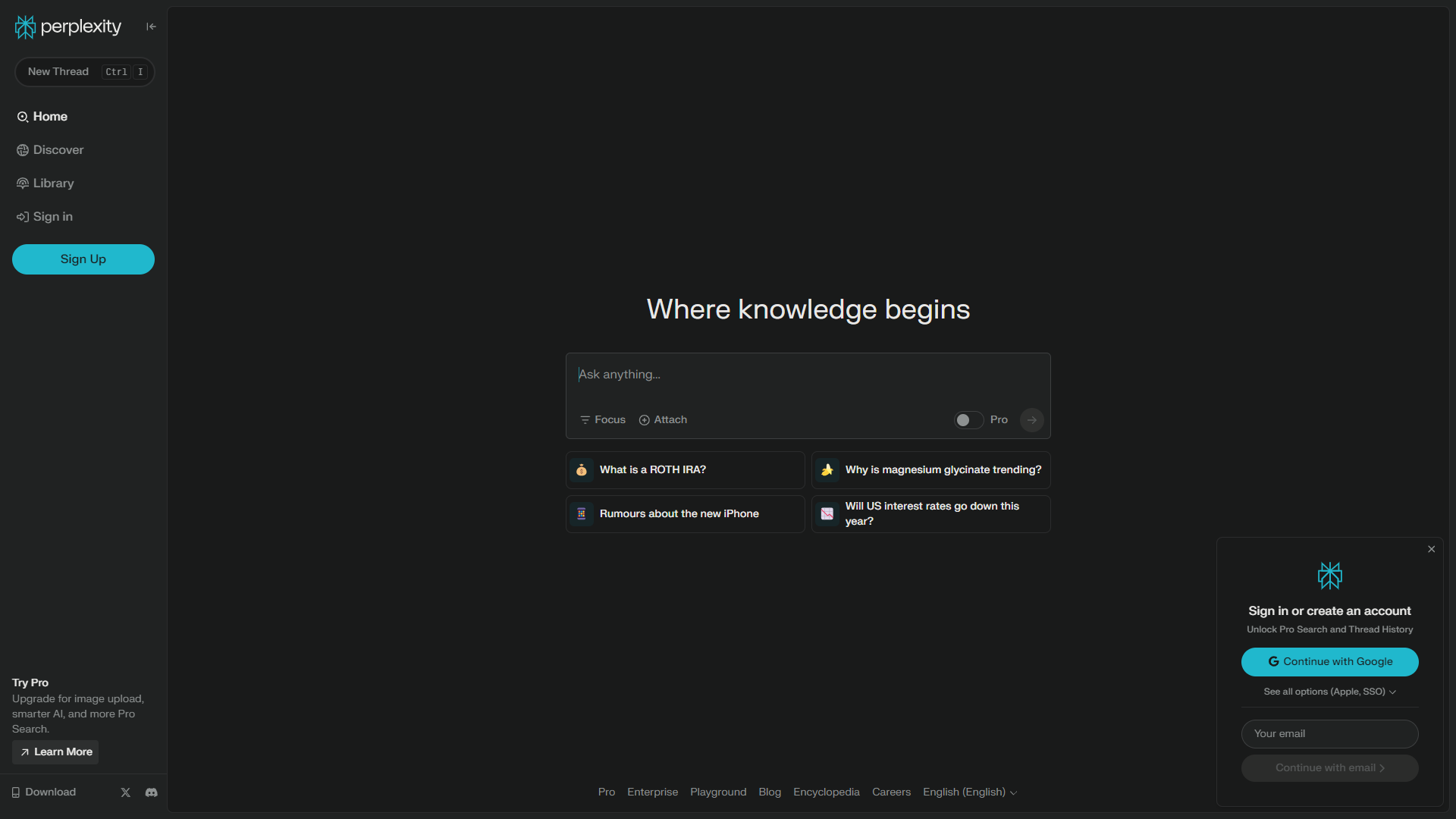 Perplexity screenshot