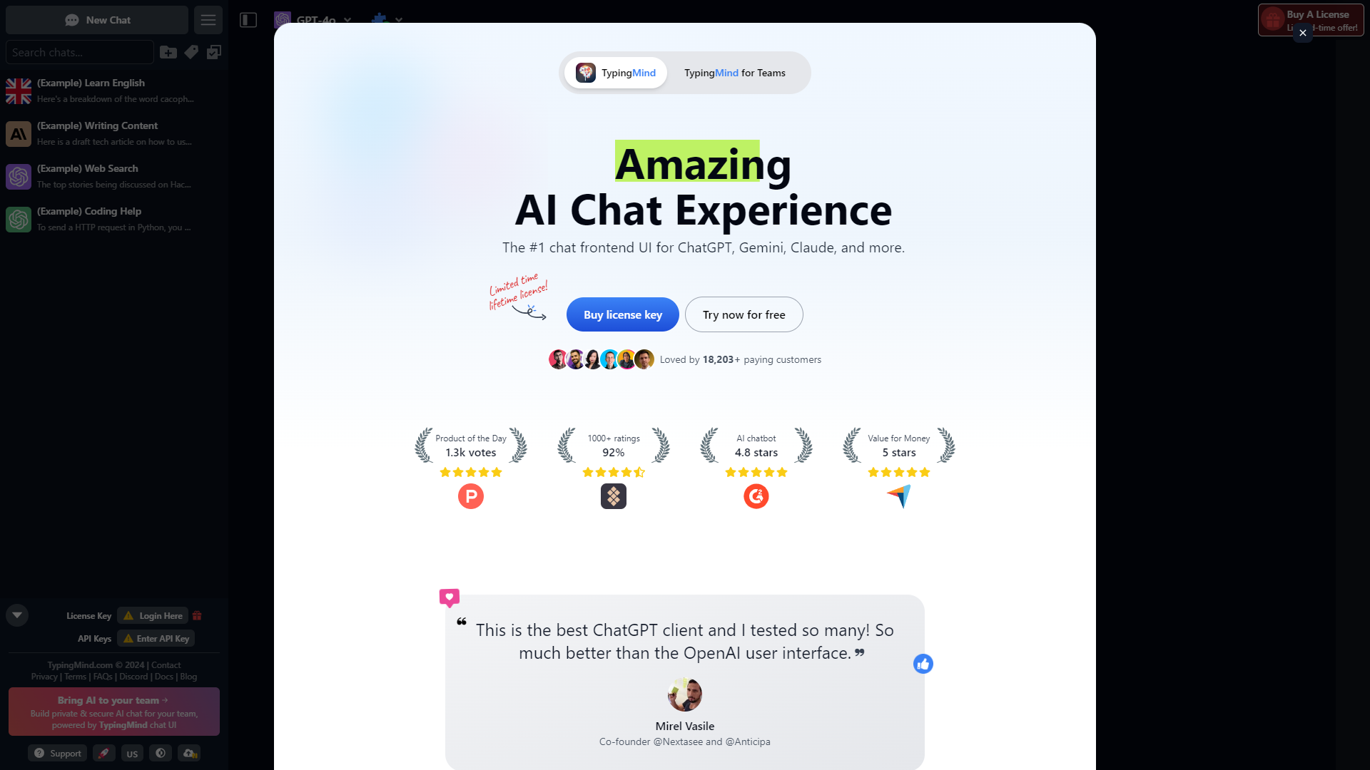 TypingMind screenshot