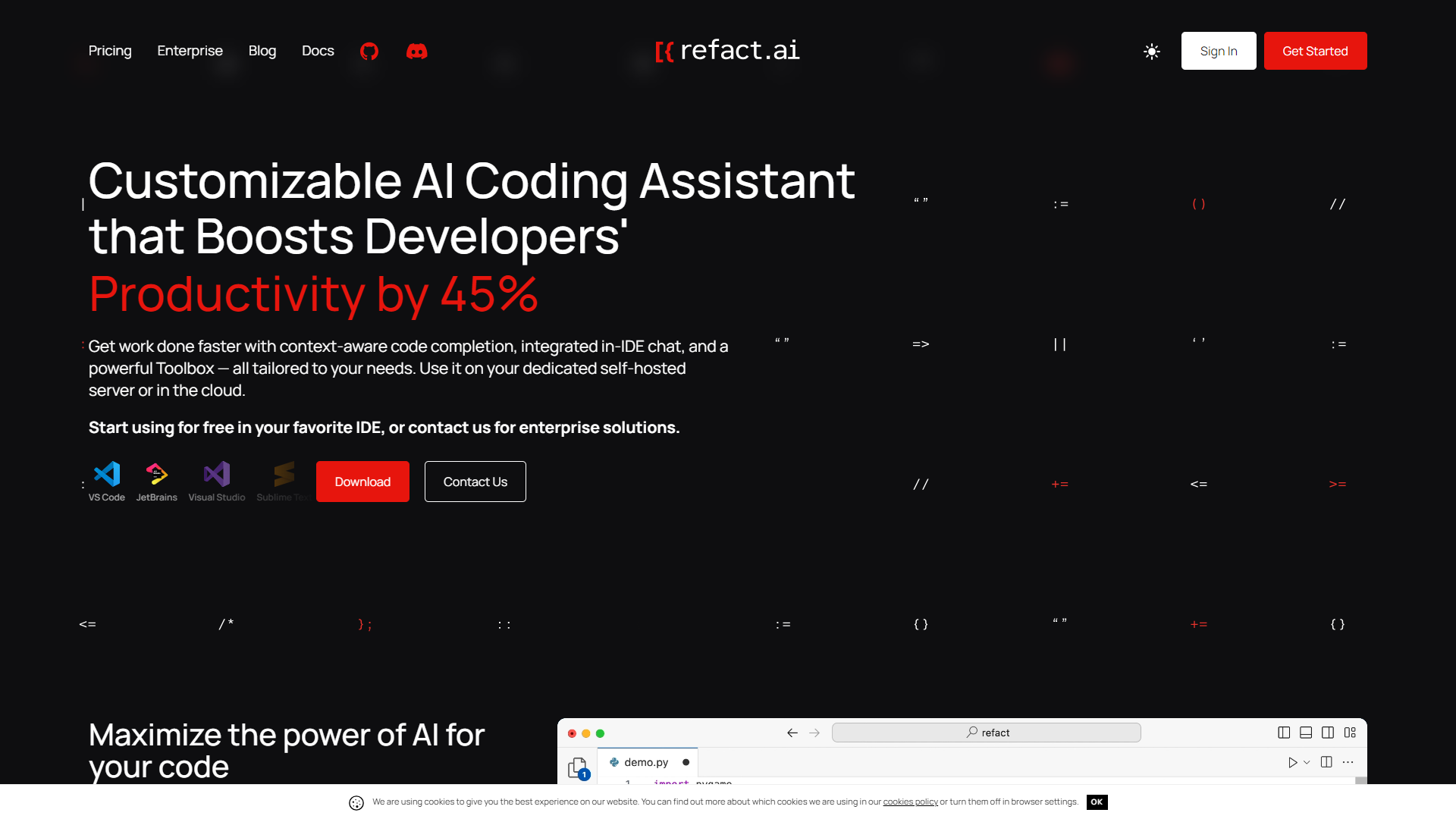 Refact AI screenshot