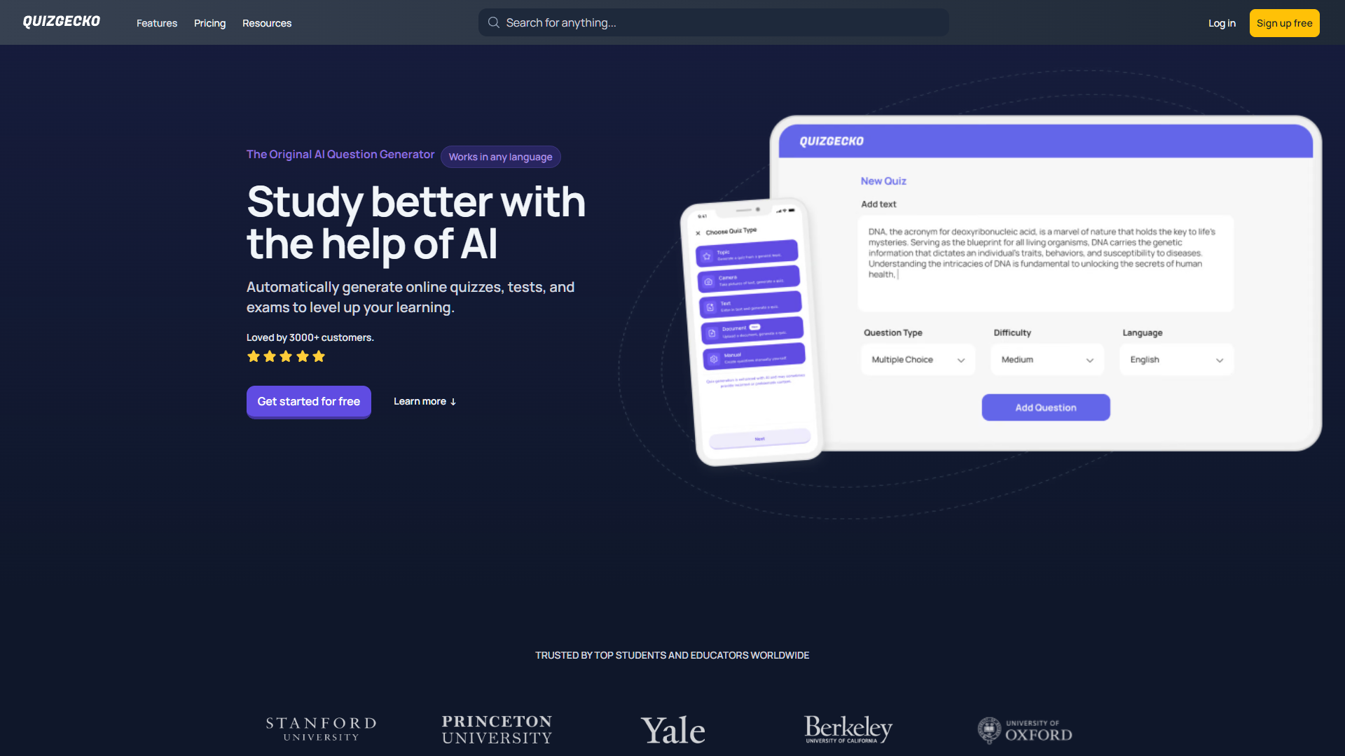 Quizgecko screenshot