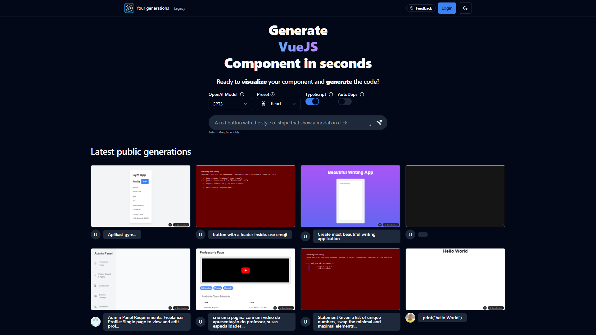 Chat2Code Dev screenshot