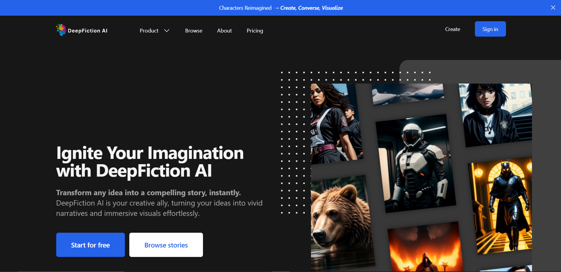 DeepFiction AI screenshot