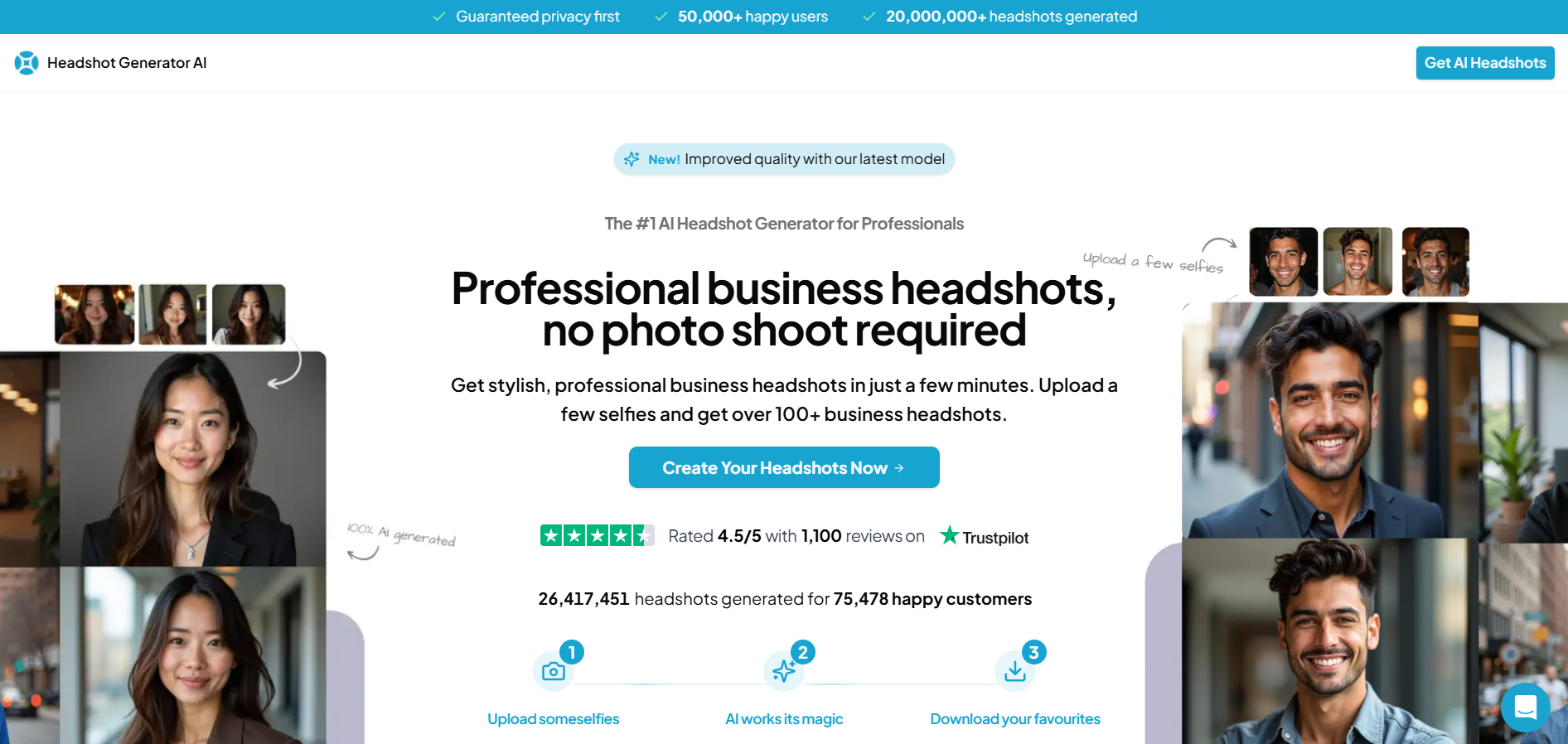Headshot Generator AI screenshot