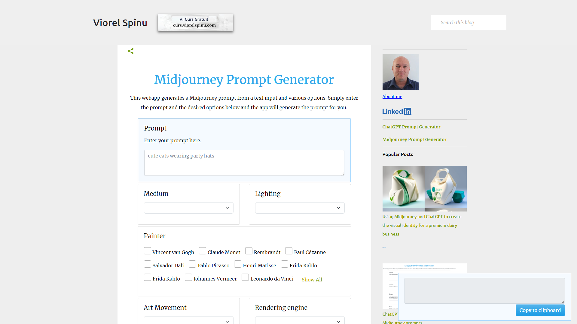 Midjourney Prompt Generator screenshot