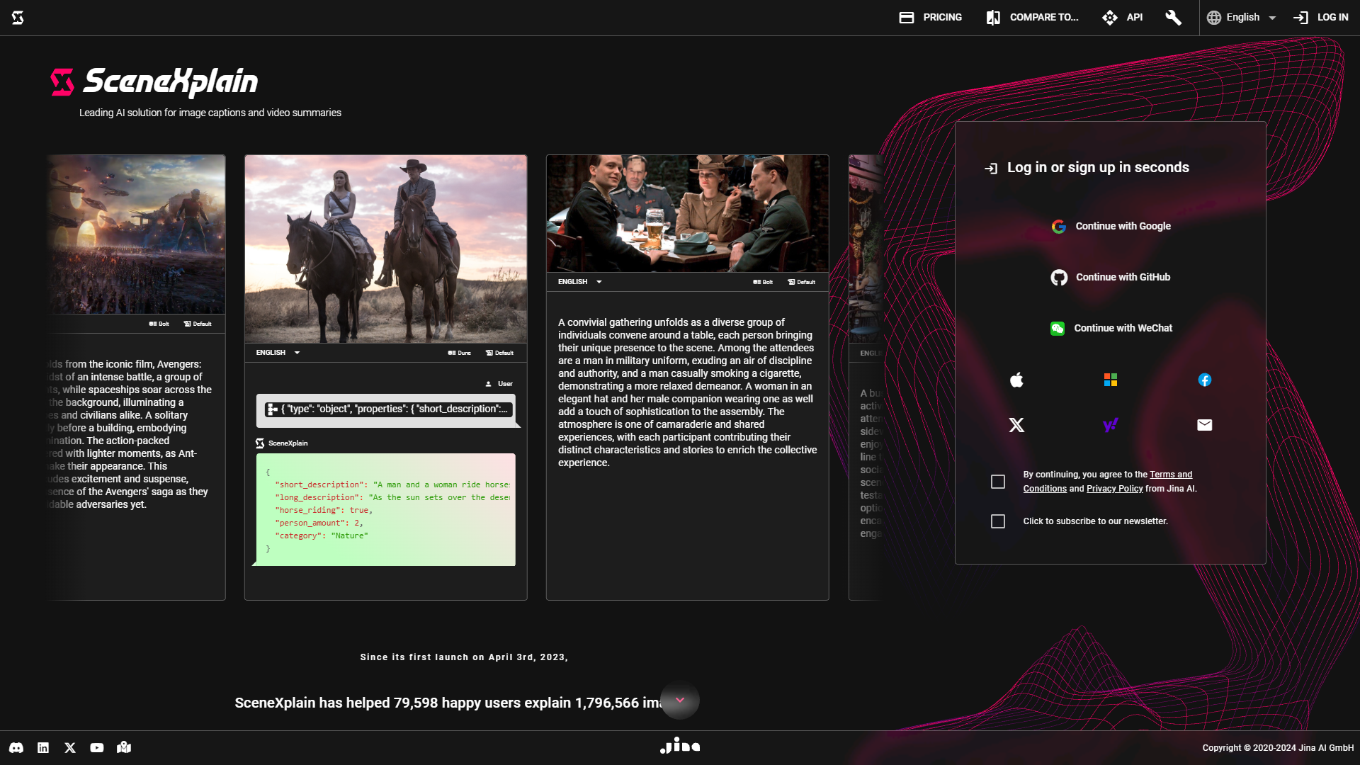 SceneXplain screenshot