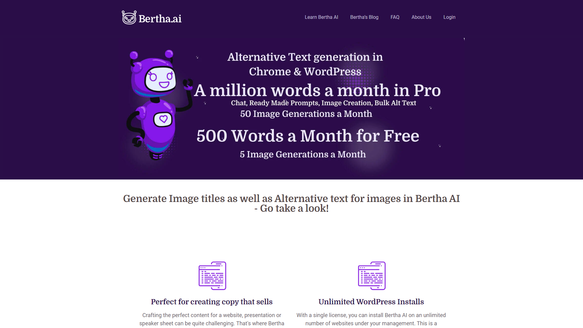 Bertha AI WordPress Writing Assistant screenshot