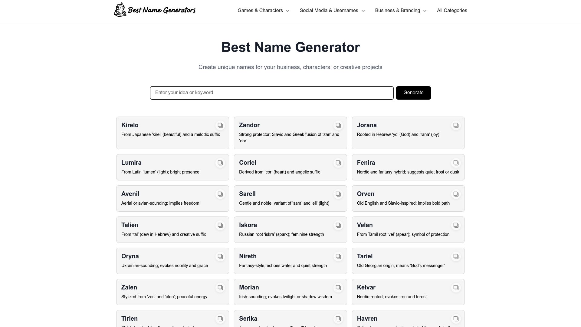 Best Name Generators screenshot