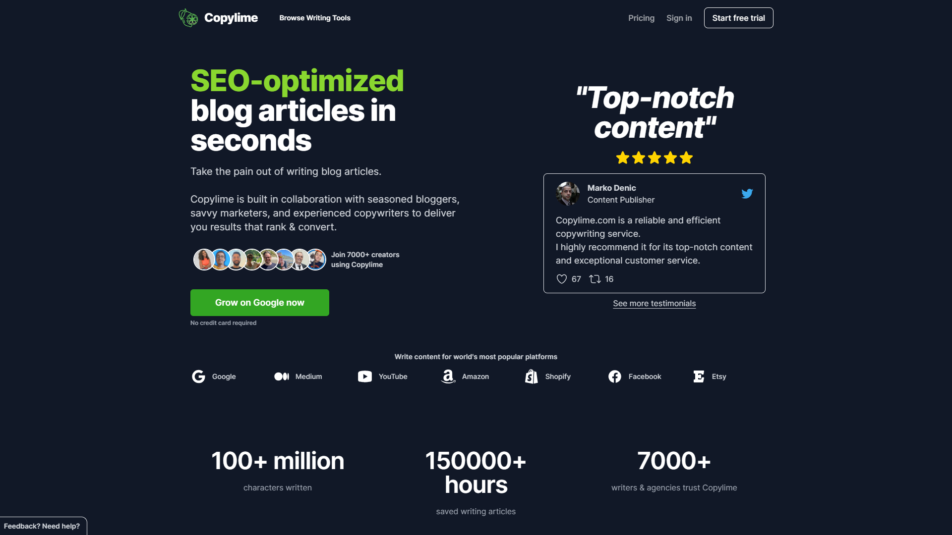 Copylime com screenshot