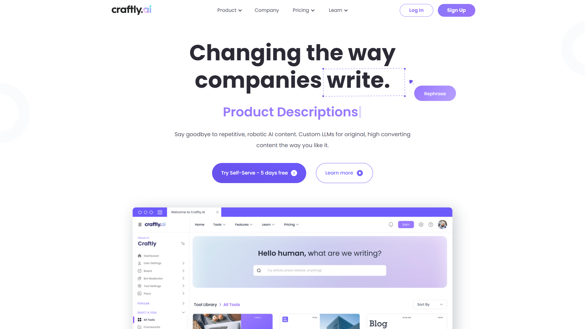 Craftly AI screenshot