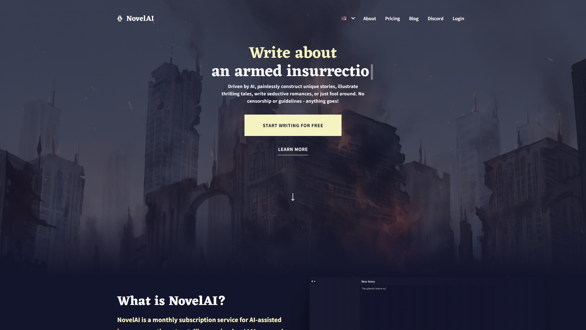 NovelAI screenshot