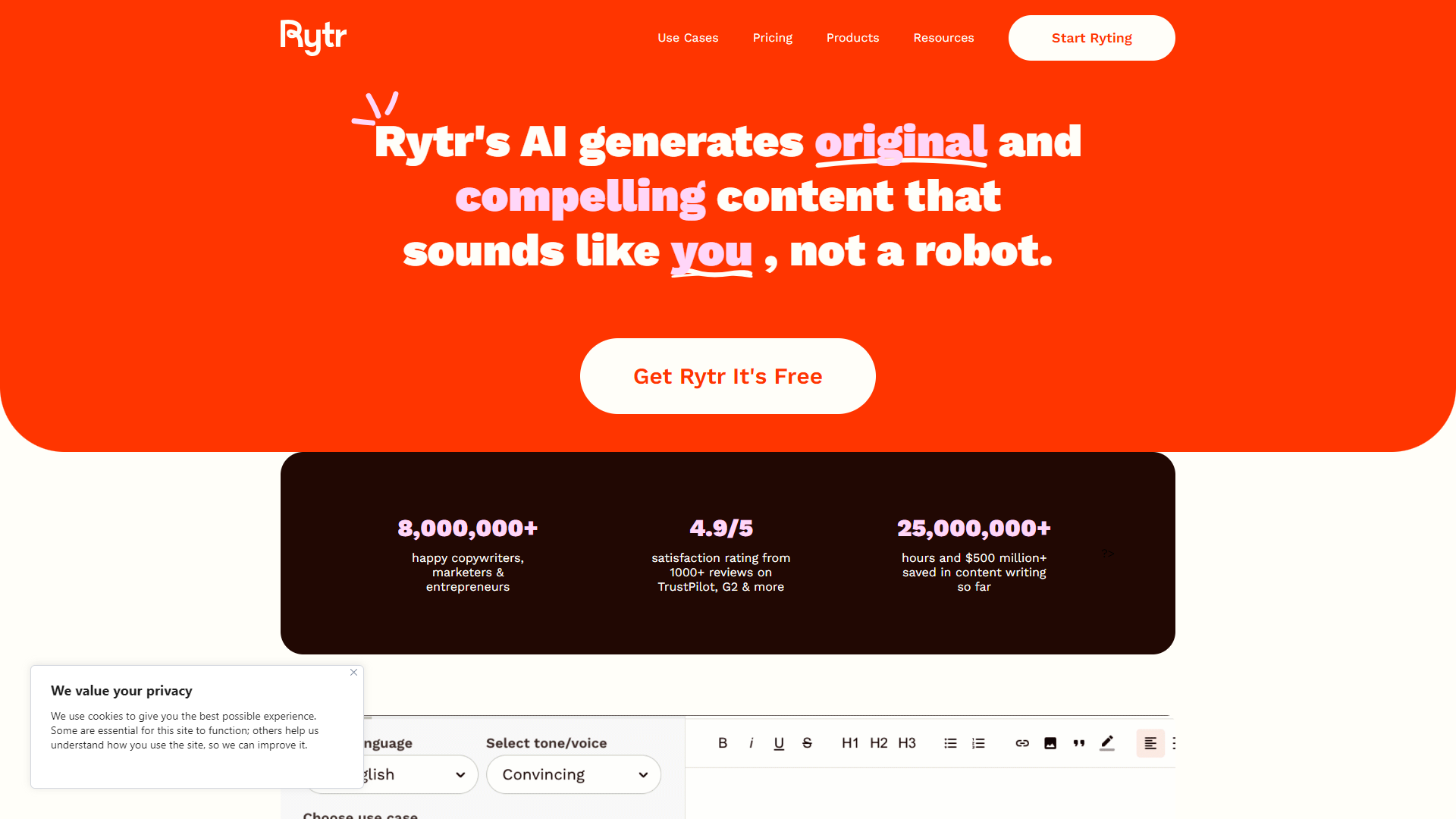 Rytr screenshot