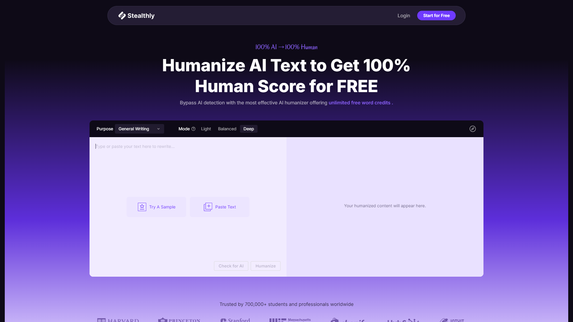 Stealthly screenshot