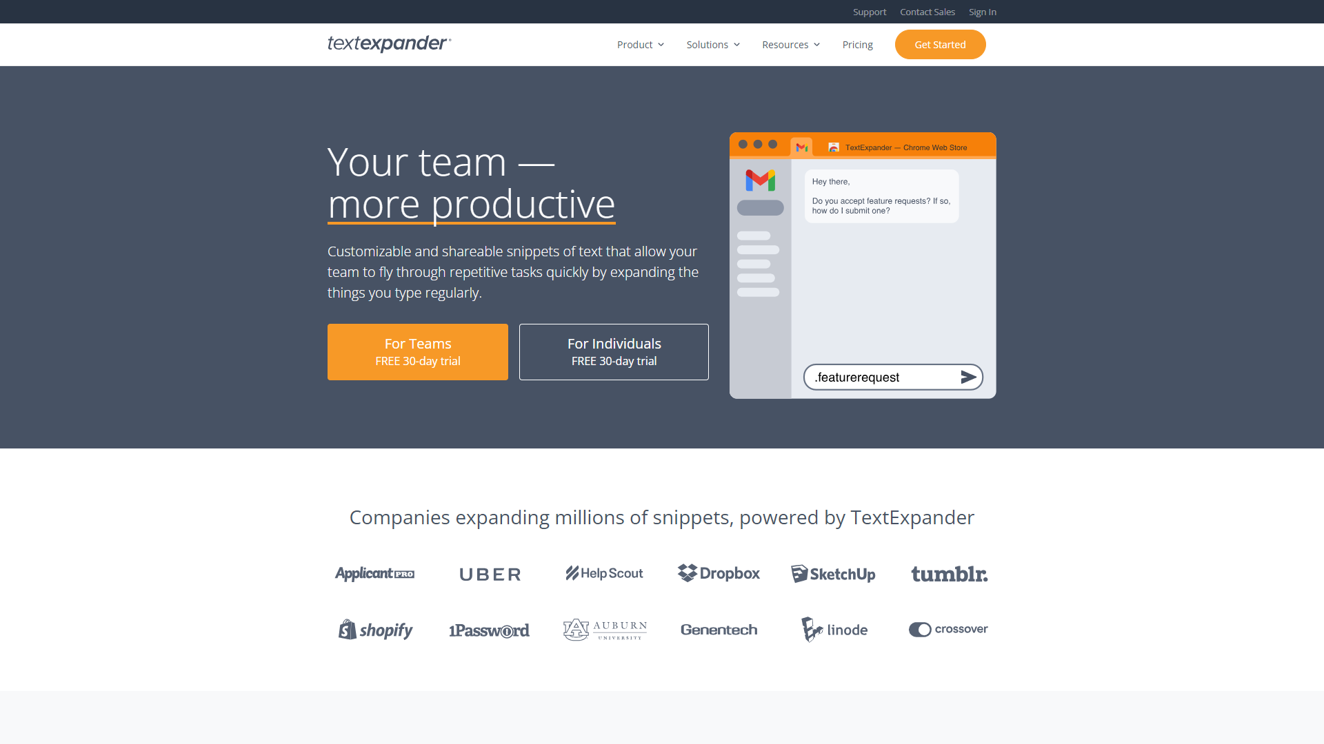 TextExpander screenshot