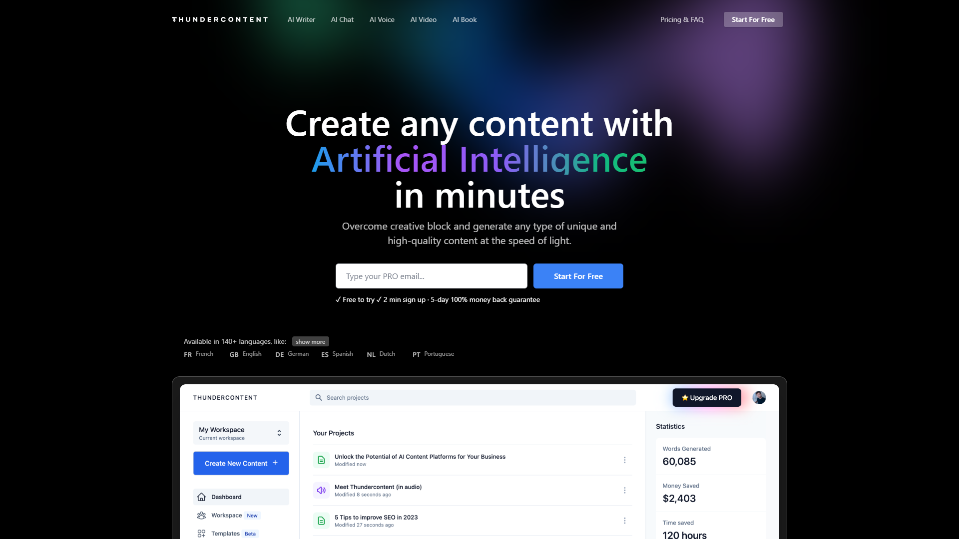 Thundercontent screenshot