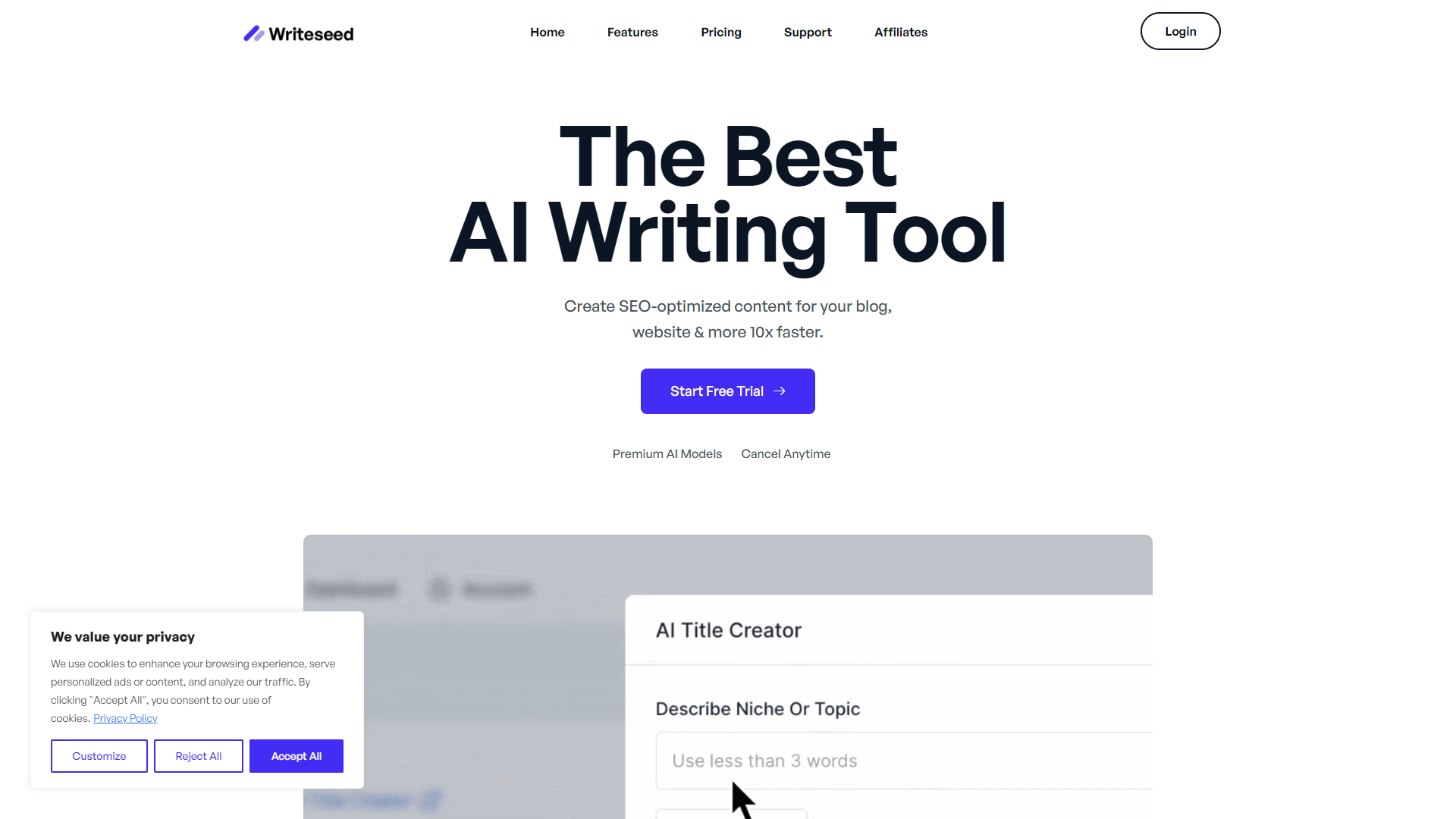 Writeseed com screenshot