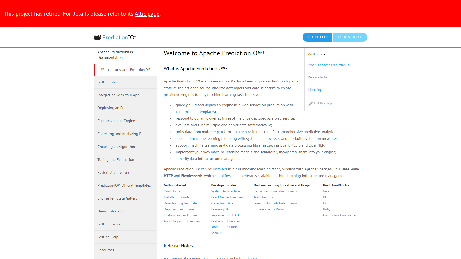 Apache PredictionIO screenshot