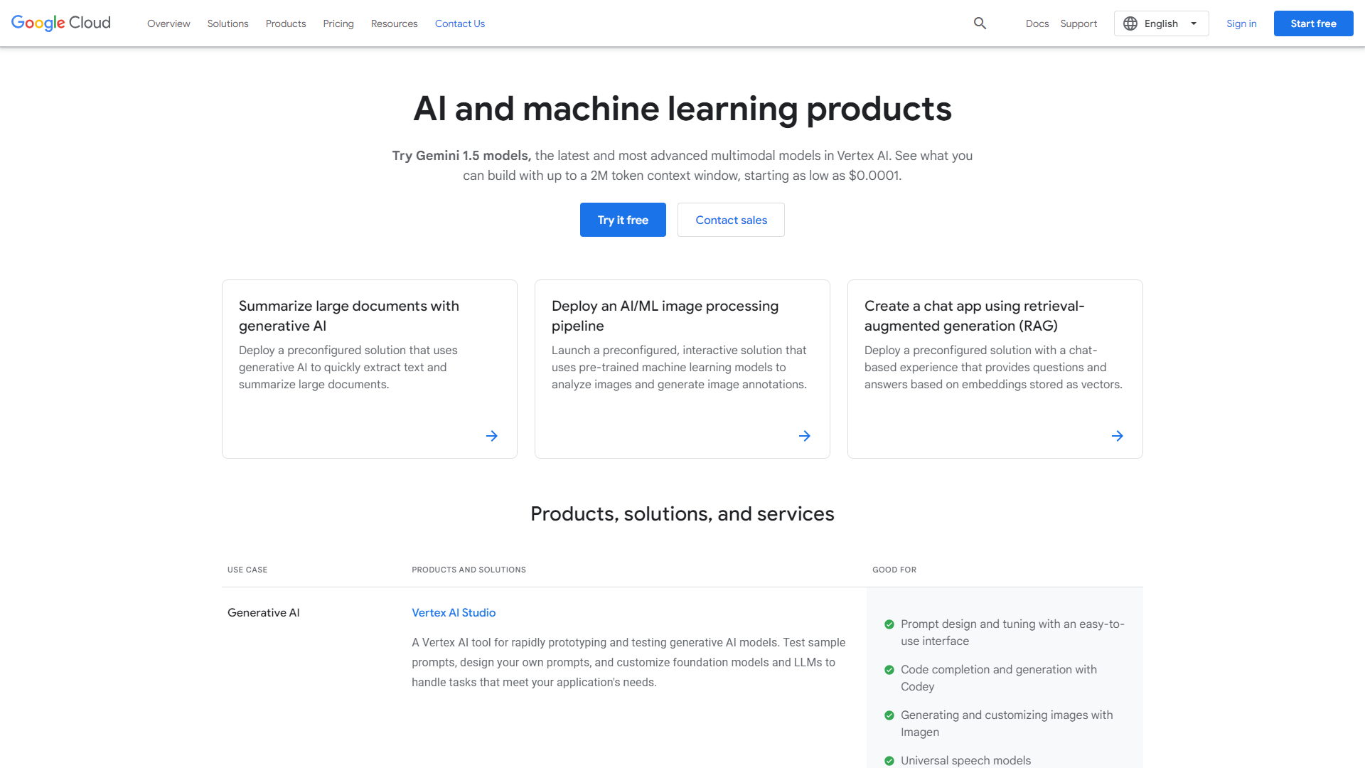 Google Cloud AI Infrastructure screenshot