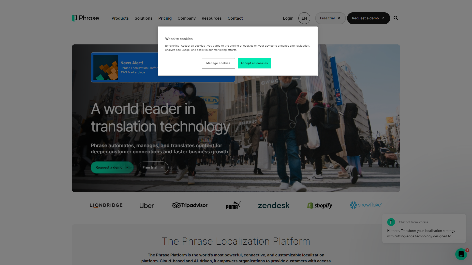 Phrase Localization Platform screenshot