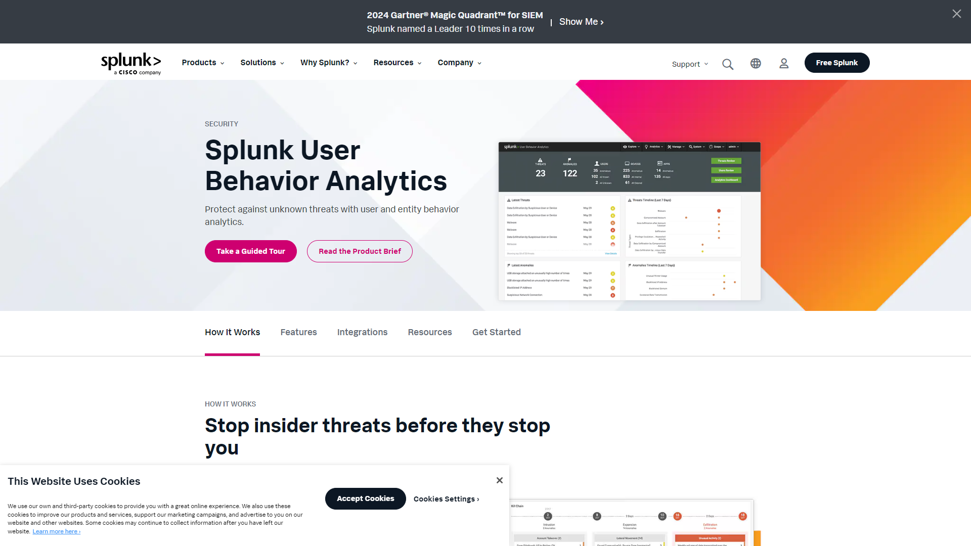 Splunk User Behavior Analytics screenshot